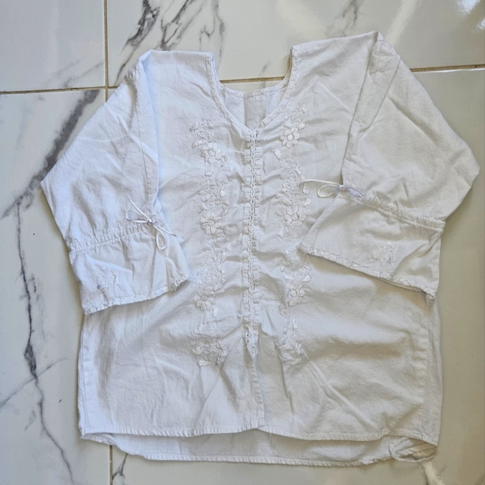 White vintage embroidered shirt